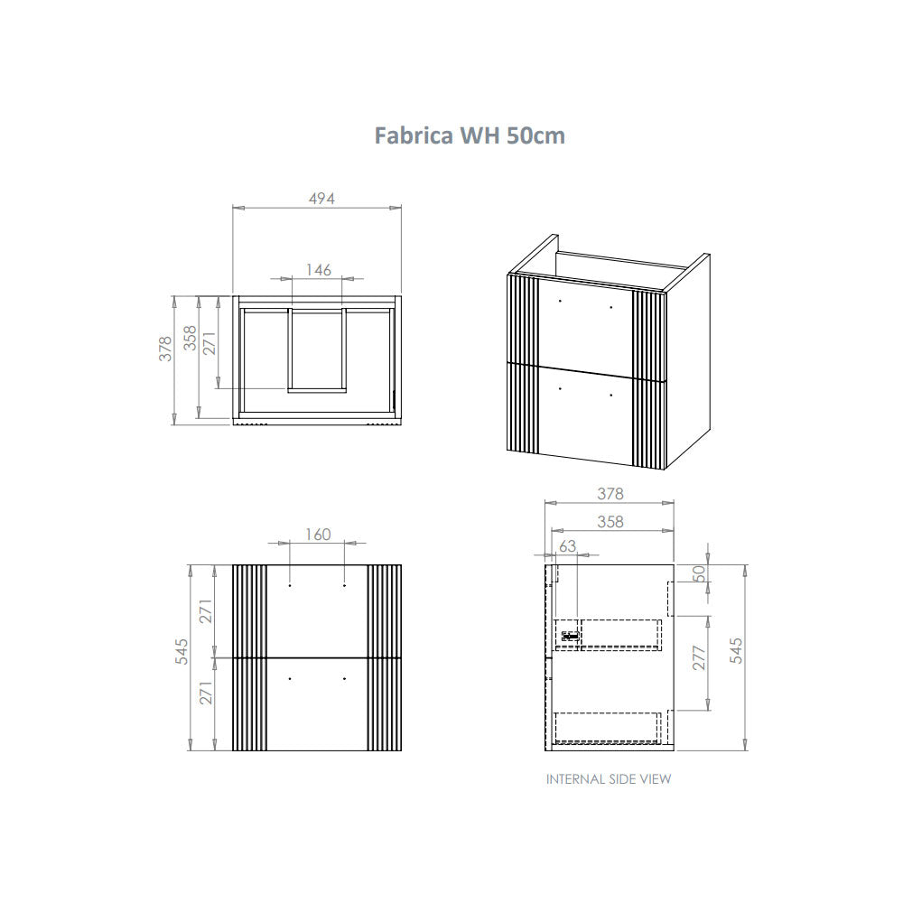 Fabrica Wall Hung Vanity Unit With Ceramic Orodell Washbasin White Fabrica