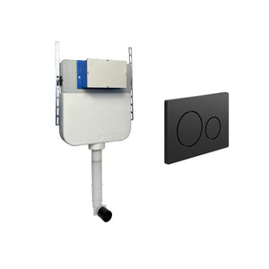 Universal Slim Toilet Cistern With Round Dual Flush Plate Pureflo