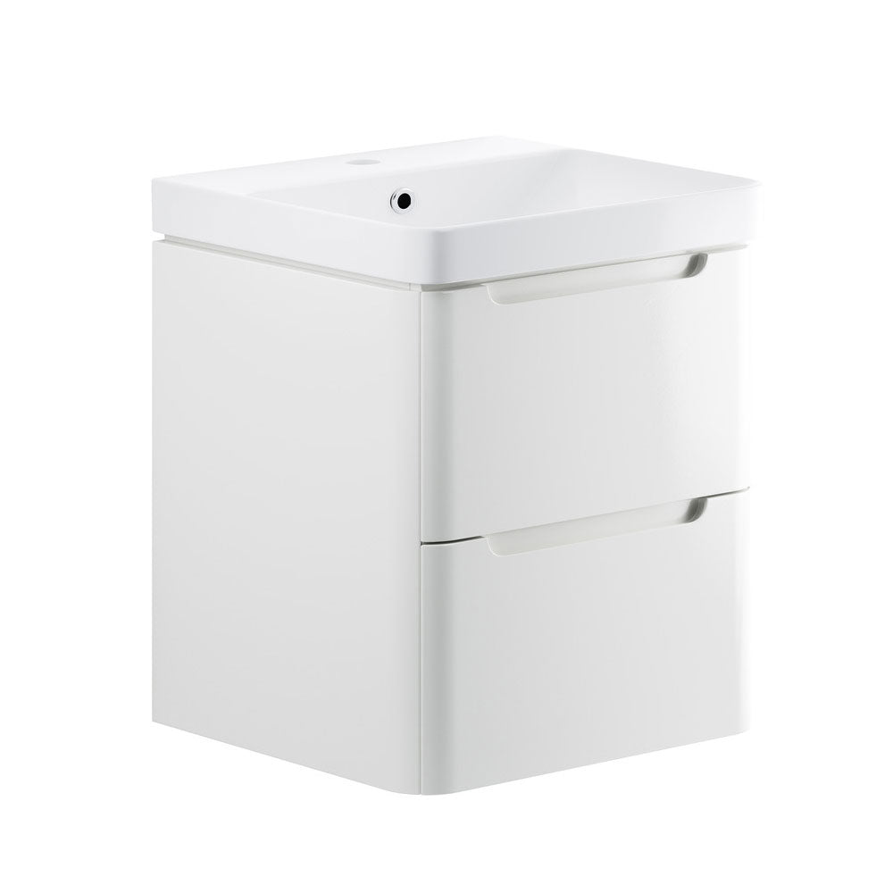 Lambra Wall Mounted 2 Drawer Unit And Washbasin 605mm Pureflo