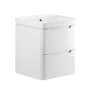 Lambra Wall Mounted 2 Drawer Unit And Washbasin 605mm Pureflo
