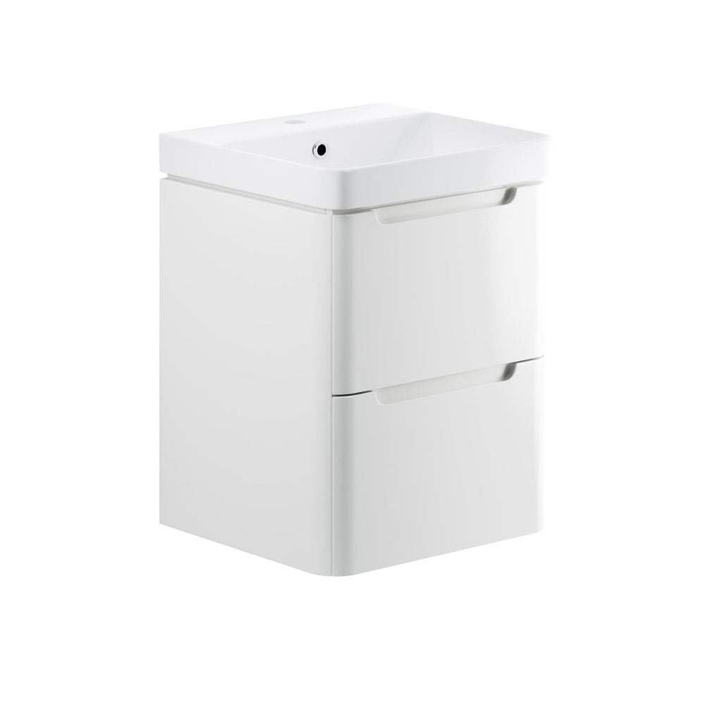 Lambra Wall Mounted 2 Drawer Unit And Washbasin 500mm Pureflo