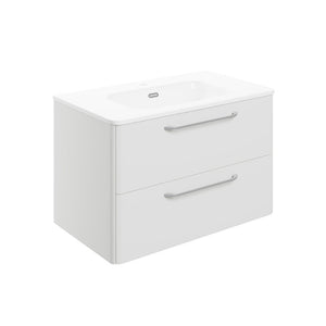 Gatsby Wall Mounted Twin Drawer Basin And Unit With Chrome Handles Pureflo