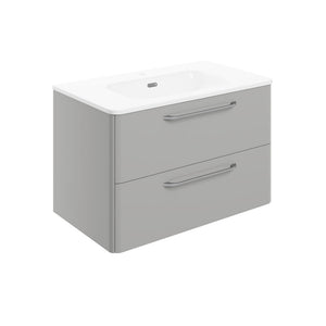 Gatsby Wall Mounted Twin Drawer Basin And Unit With Chrome Handles Pureflo