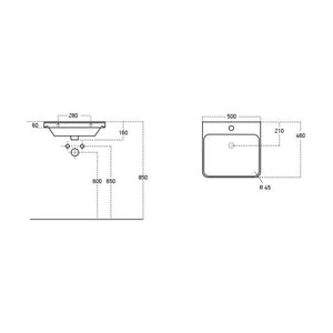 Lambra Floorstanding 2 Door Unit And Washbasin 500mm Pureflo