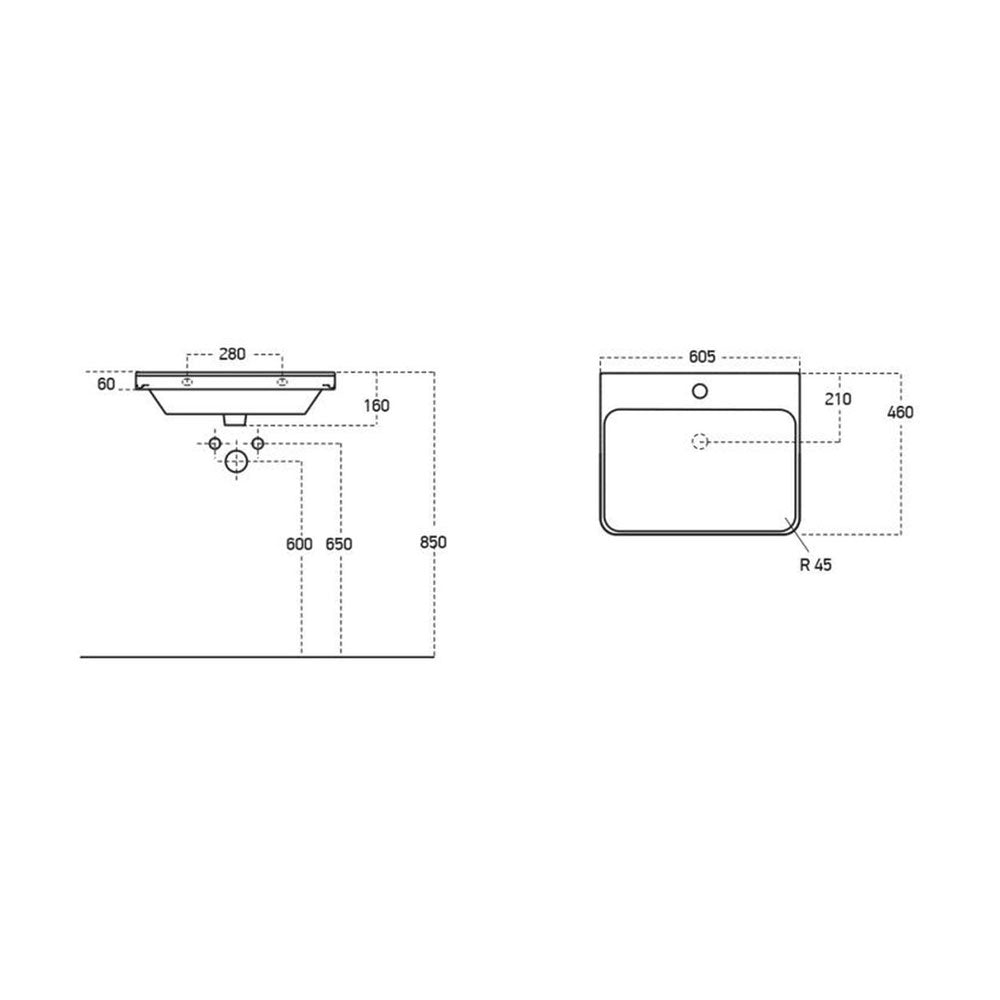 Lambra Floorstanding 2 Door Unit And Washbasin 605mm Pureflo