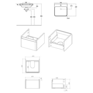 Cosmos Wall Mounted Single Drawer Basin And Unit Pureflo
