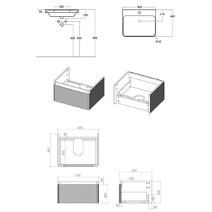 Cosmos Wall Mounted Single Drawer Basin And Unit Pureflo