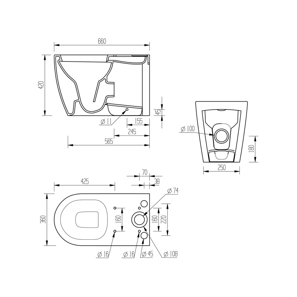 Cilantro Close Coupled Toilet With Soft Close Seat Pureflo