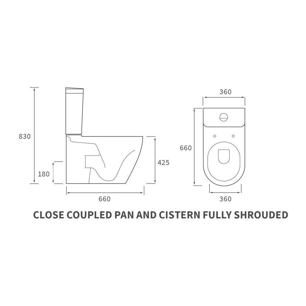 Cilantro Close Coupled Toilet With Soft Close Seat Pureflo