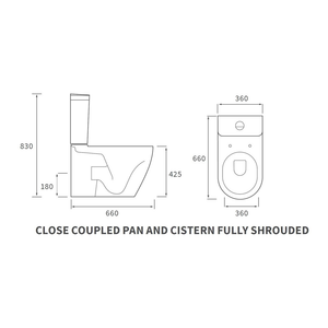 Cilantro Close Coupled Toilet With Soft Close Seat Pureflo