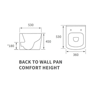 Tilia Back To Wall Comfort Height Rimless Toilet With Soft Closing Seat Pureflo