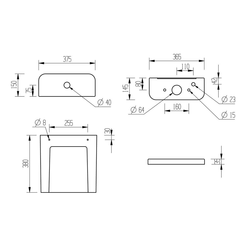 Tilia Close Coupled Comfort Height Toilet Rimless Closed Back With Soft Close Seat Pureflo