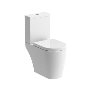 Cilantro Close Coupled Open Back Rimless Toilet With Soft Close Seat Pureflo