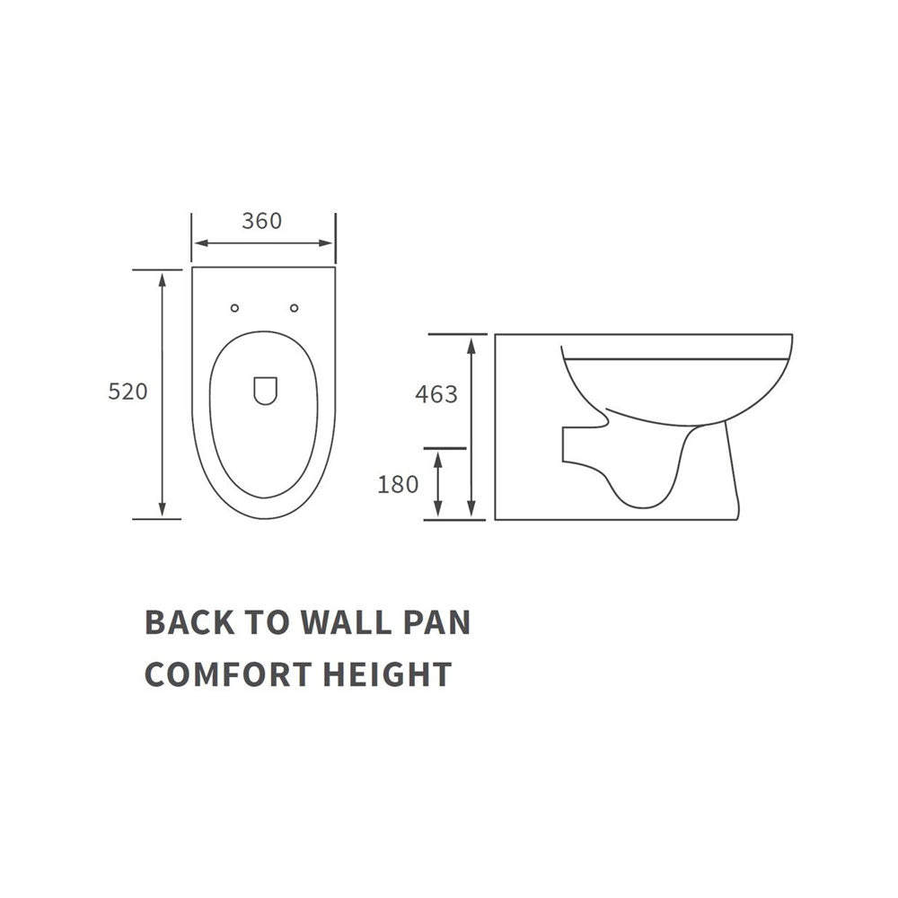 Laurus Back To Wall Comfort Height Rimless Toilet With Soft Close Seat Pureflo