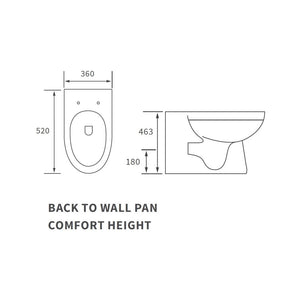 Laurus Back To Wall Comfort Height Rimless Toilet With Soft Close Seat Pureflo