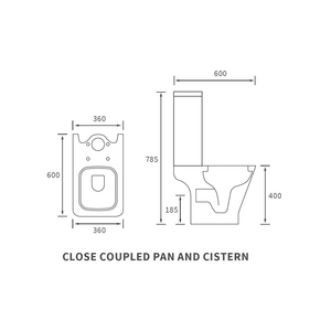Cedarwood Close Coupled Space Saving Rimless Toilet With Wrapover Soft Close Seat Pureflo