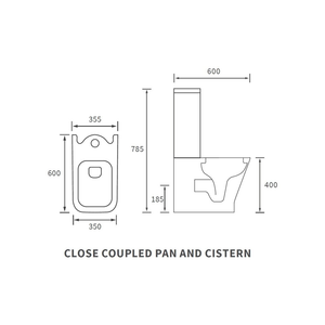 Cedarwood Close Coupled Space Saving Short Toilet With Wrapover Soft Close Seat Pureflo
