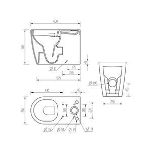 Cilantro Close Coupled Comfort Height Rimless Toilet With Soft Close Seat Pureflo