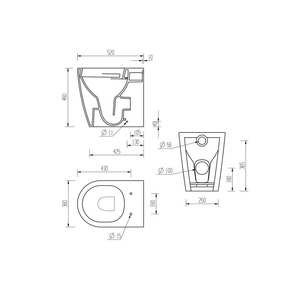 Cilantro Back To Wall Comfort Height Rimless Toilet With Soft Close Seat Pureflo