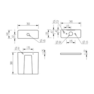 Tilia Close Coupled Space Saving Rimless Toilet Open BackWith Soft Close Seat Pureflo
