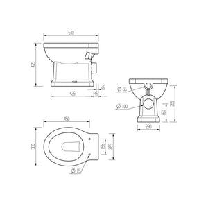 Sherbourne High Level Toilet With Fitting And Soft Close Seat Pureflo