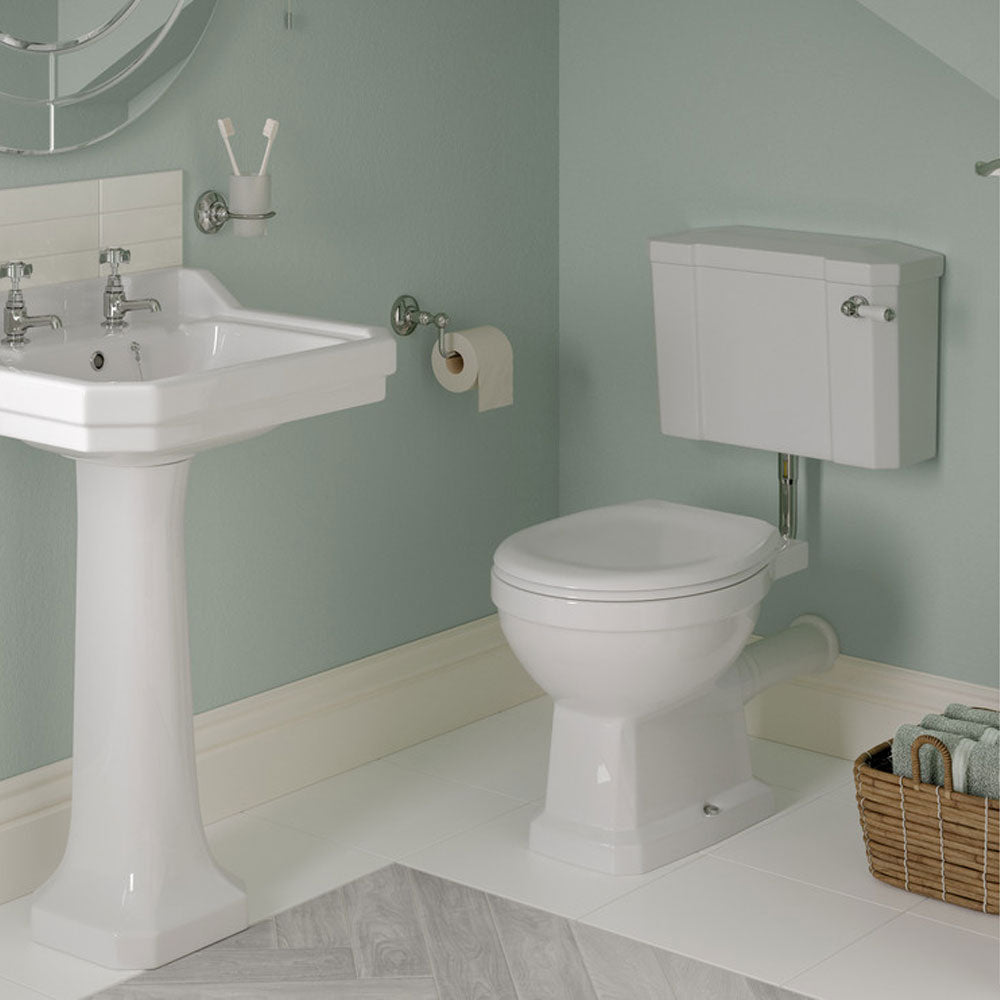 Sherbourne Low Level Toilet With Fittings and Soft Close Seat Pureflo