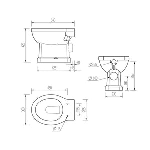 Sherbourne Low Level Toilet With Fittings and Soft Close Seat Pureflo