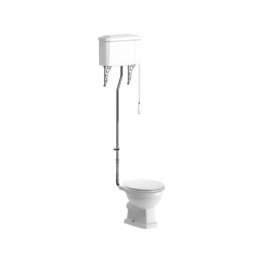 Sherbourne High Level Toilet With Fitting And Soft Close Seat Pureflo