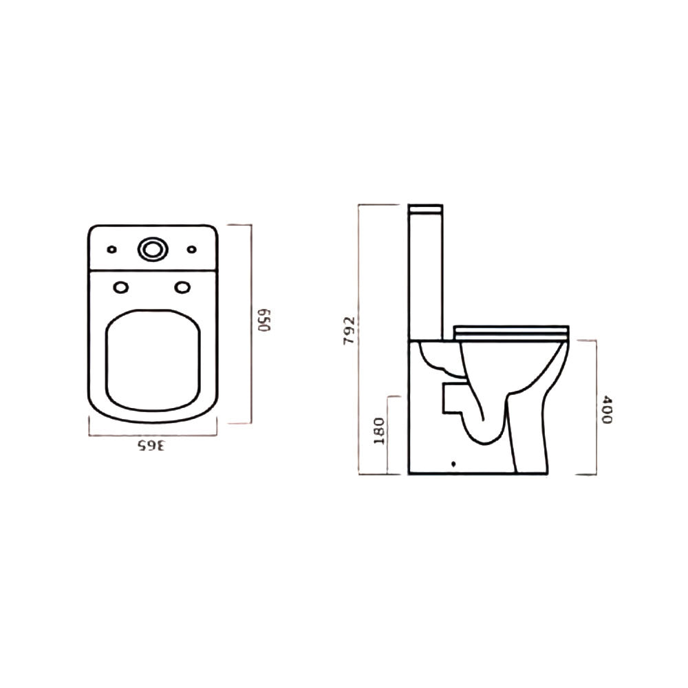 Essentials Close Coupled Rimless Toilet With Soft Close Seat