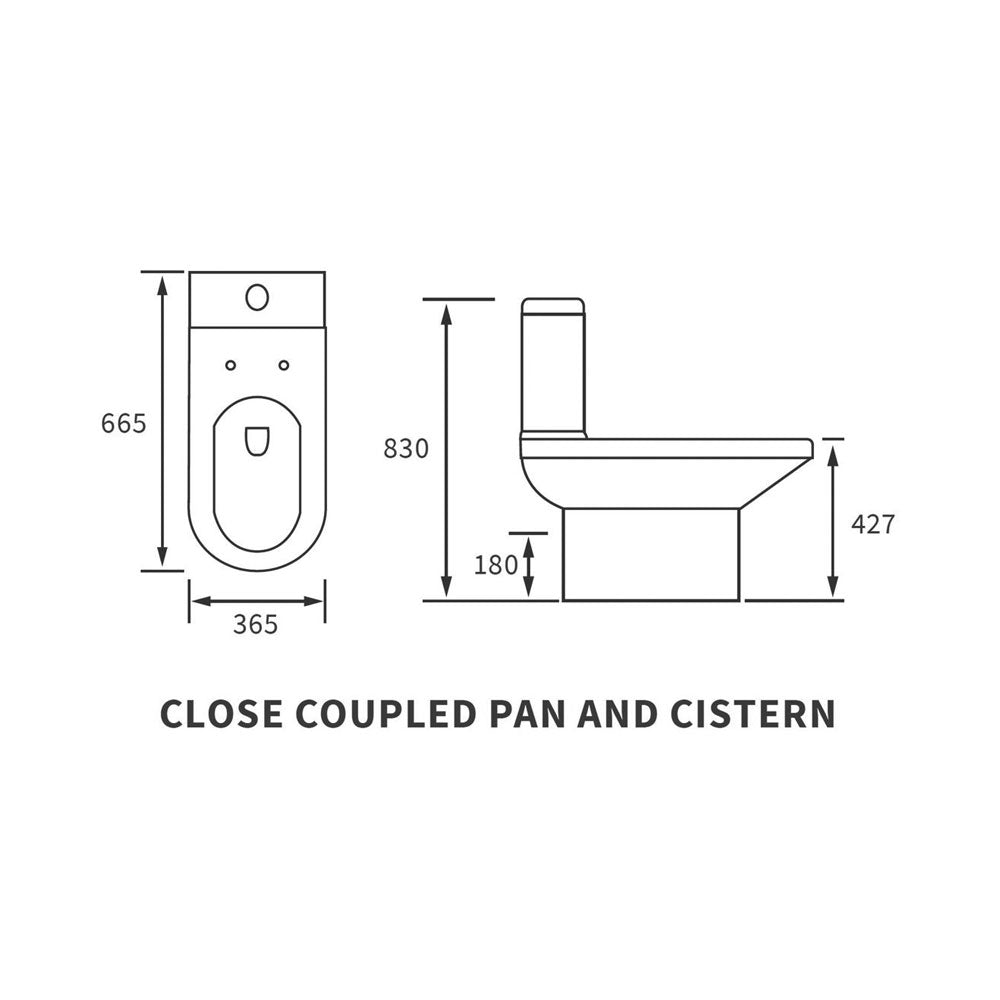 Laurus Close Coupled Toilet With Soft Closing Seat Pureflo