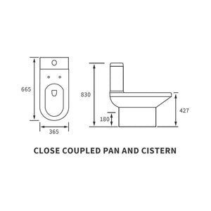 Laurus Close Coupled Toilet With Soft Closing Seat Pureflo