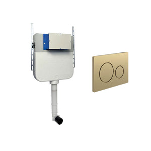 Universal Slim Toilet Cistern With Round Dual Flush Plate Pureflo