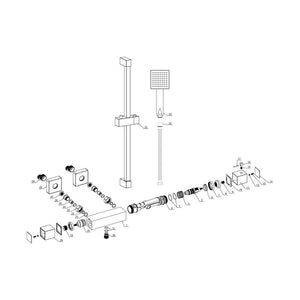 Comet 1 Outlet Exposed Thermostatic Shower Pack With Slide Rail Set Chrome Pureflo