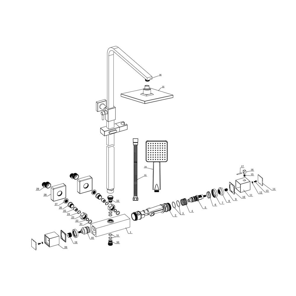Comet 2 Outlet Exposed Thermostaticshower Pack With Rigid Riser Shower Set With Slide Rail Chrome Pureflo