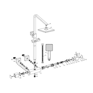 Comet 2 Outlet Exposed Thermostaticshower Pack With Rigid Riser Shower Set With Slide Rail Chrome Pureflo