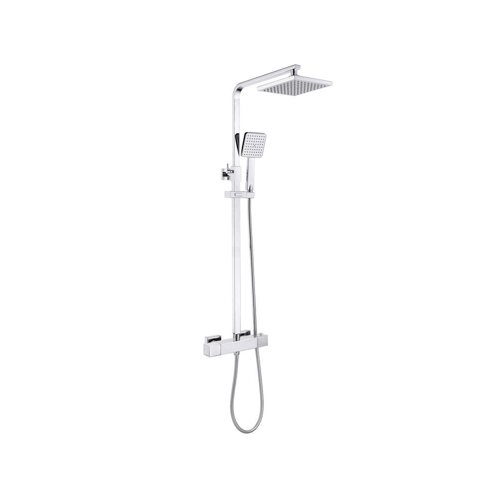 Comet 2 Outlet Exposed Thermostaticshower Pack With Rigid Riser Shower Set With Slide Rail Chrome Pureflo