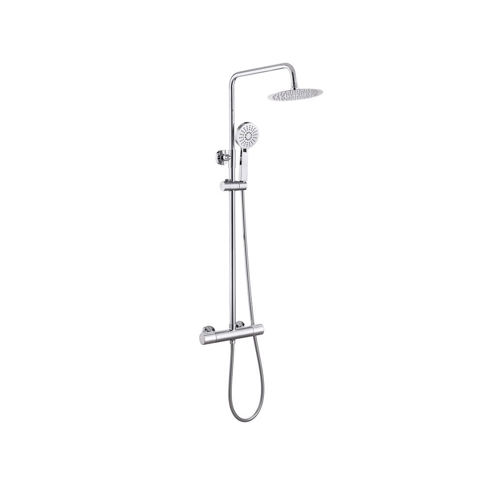 Astro 2 Outlet Exposed Thermostic Shower Set With Rigid Riser Fixed Head And Handshower Pureflo