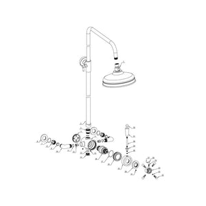 Berwick 1 Outlet Exposed Thermostatic Shower Pack With Traditional Rigid Riser Shower Kit Chrome Pureflo