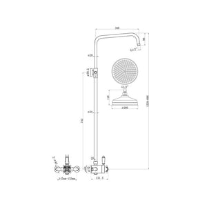 Berwick 1 Outlet Exposed Thermostatic Shower Pack With Traditional Rigid Riser Shower Kit Chrome Pureflo