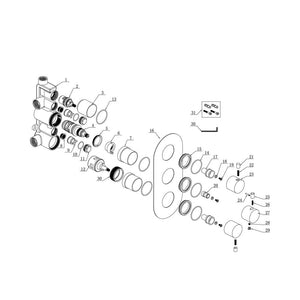 Astro Round Thermostatic Shower Valve Chrome Pureflo