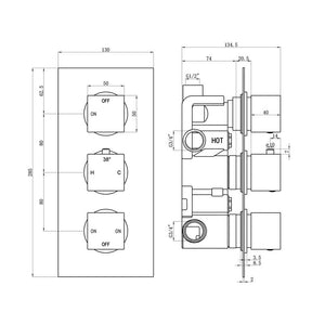 Comet Outlet Square Thermostatic Shower Valve Chrome Pureflo