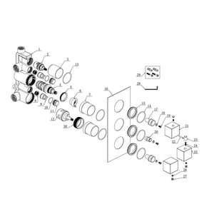 Comet Outlet Square Thermostatic Shower Valve Chrome Pureflo
