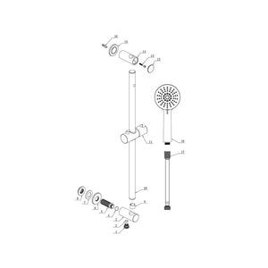 Astro Premium Slide Rail Kit With Built In Outlet And 3 Mode Handset Chrome Pureflo