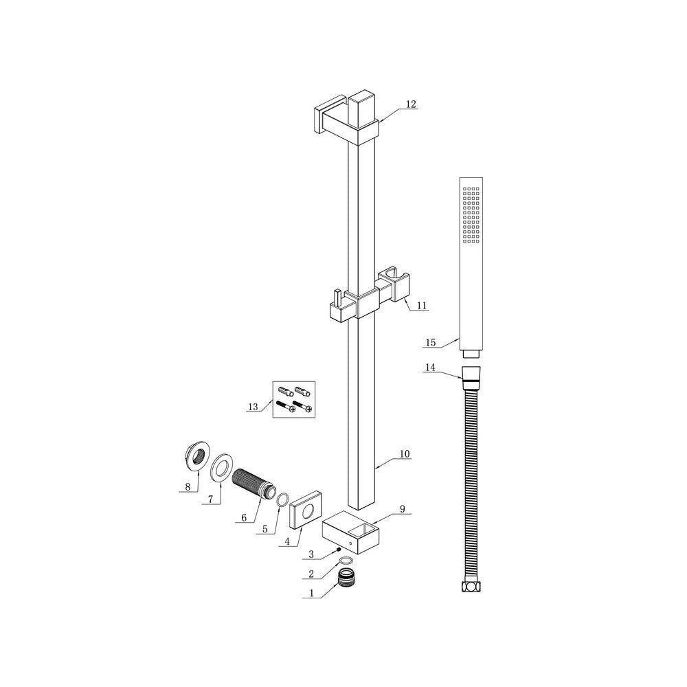Comet Slide Rail With Built In Outlet And Square Microphone Handset Chrome Pureflo