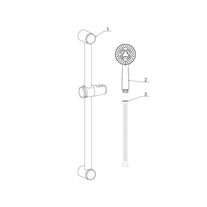 Astro Slide Rail Kit With 3 Mode Handset Chrome Pureflo