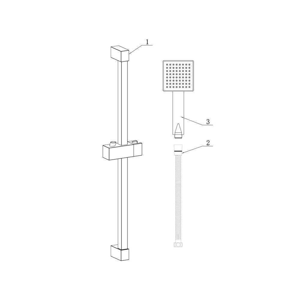 Comet Square Slide Rail Kit Chrome Pureflo