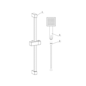 Comet Square Slide Rail Kit Chrome Pureflo