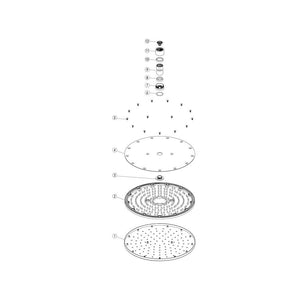 Astro Round Brass Fixed Shower Head Chrome Pureflo