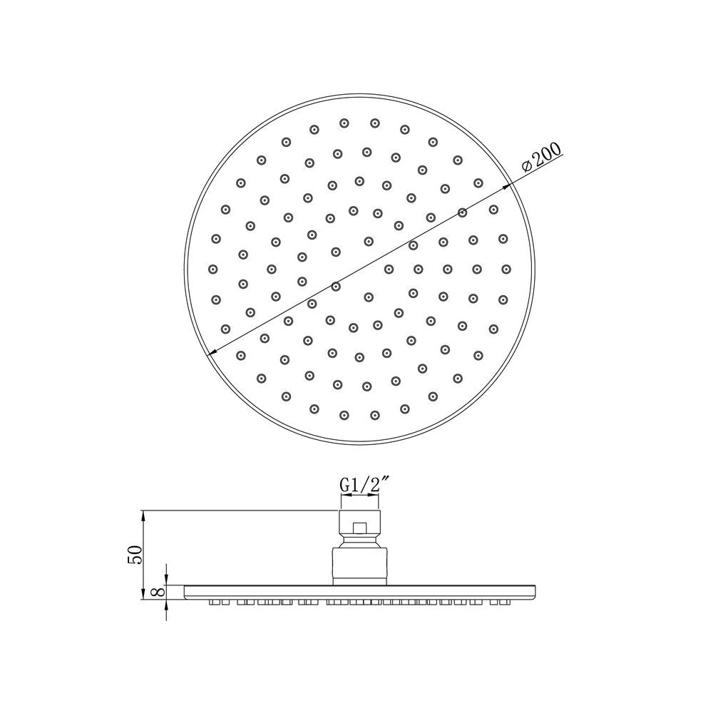 Astro Round Brass Fixed Shower Head Chrome Pureflo