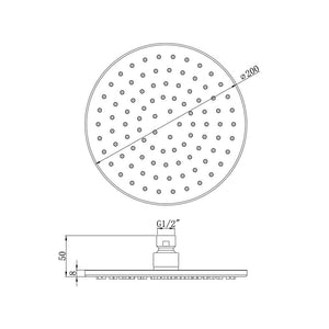 Astro Round Brass Fixed Shower Head Chrome Pureflo